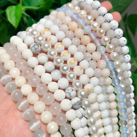 Natural White Stone Beads Howlite Crystal Pearl