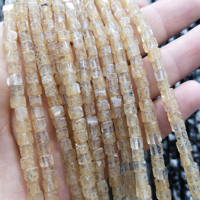 Natural Square Stone Beads Epidote For Jewelry