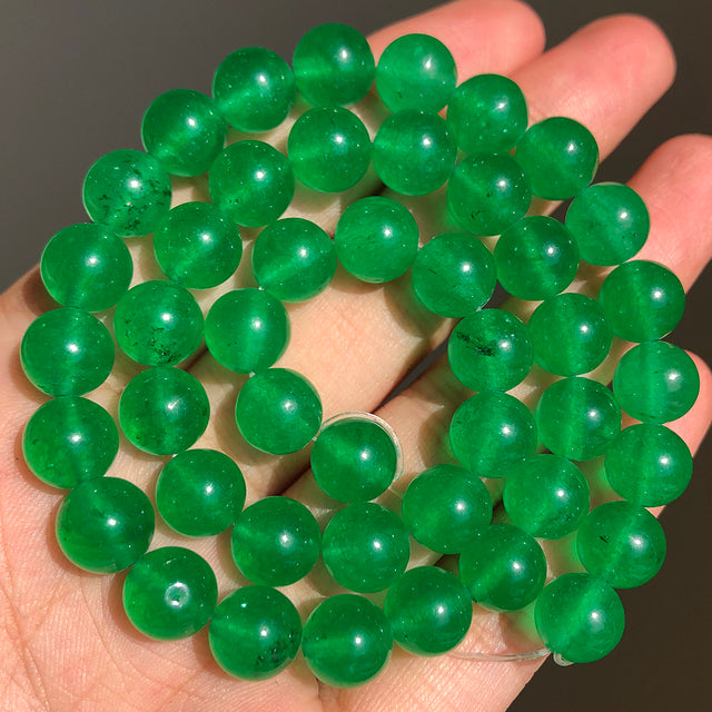 Natural Jades Stone Beads Round Green