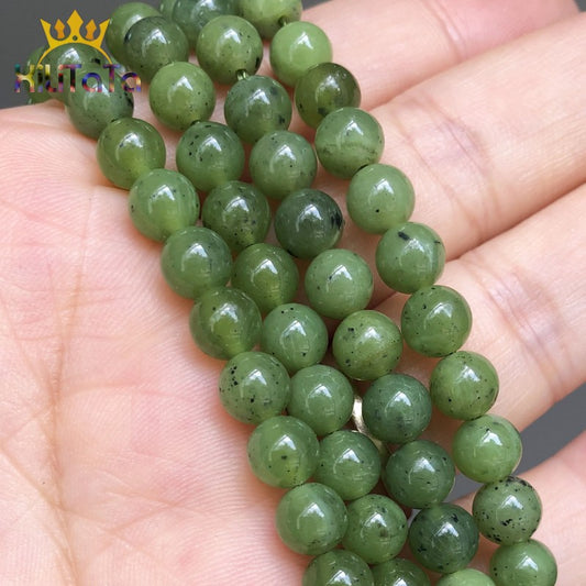 Natural Jades Round Stone Beads Smooth Loose Bead