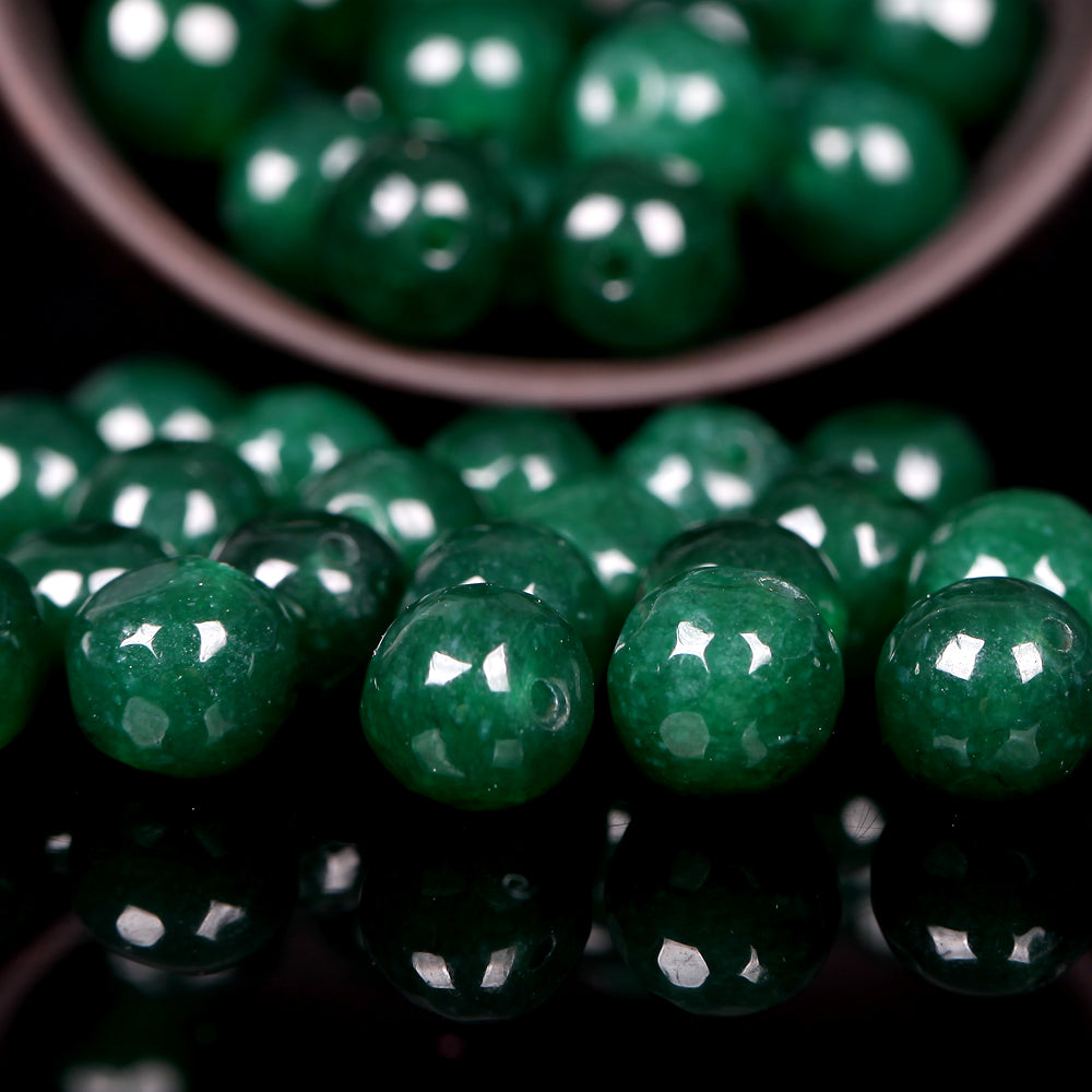 Emeralds Jades Stone Round Loose Beads Jewelry