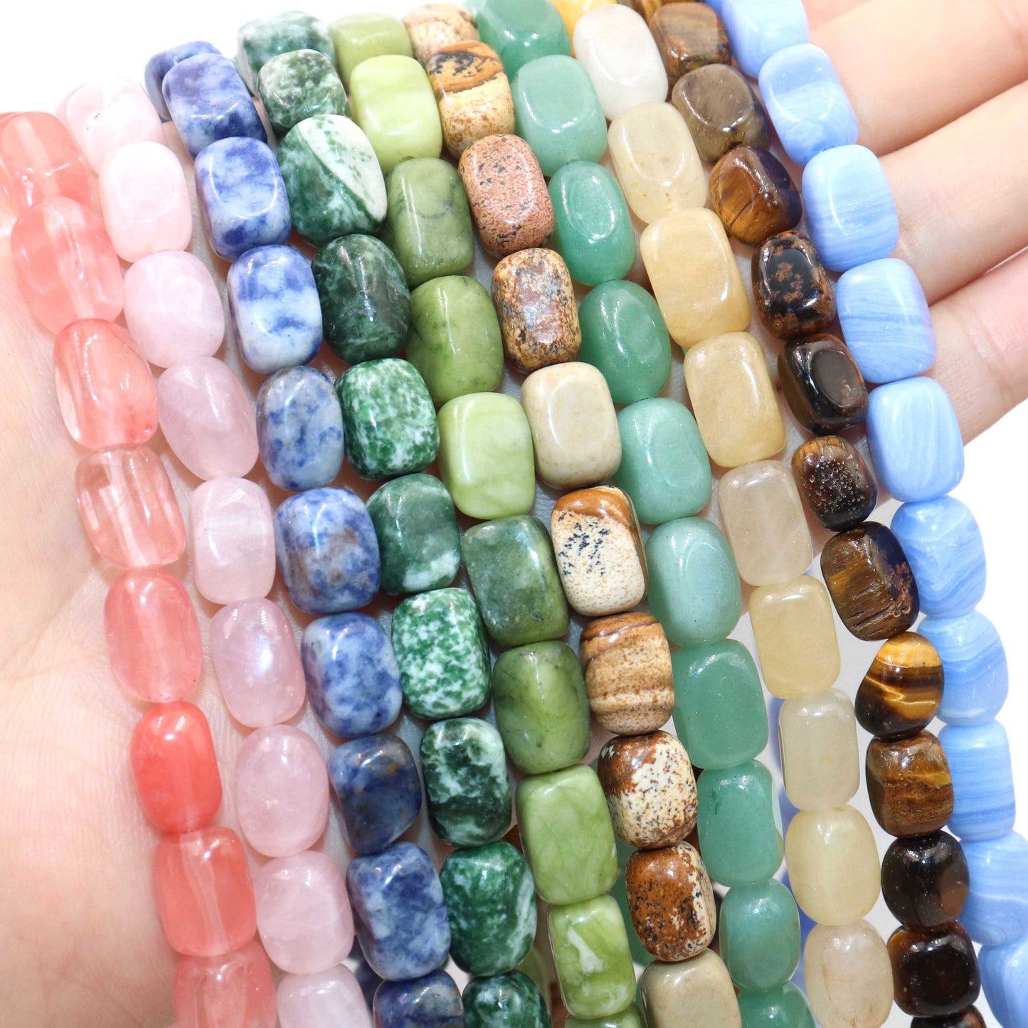 Jades Crystal Stone Square Loose Spacer Beads