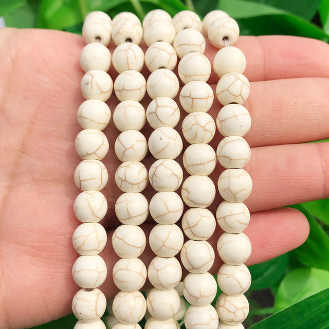 Natural White Crystal  Pearls Jades Opal Stone Round