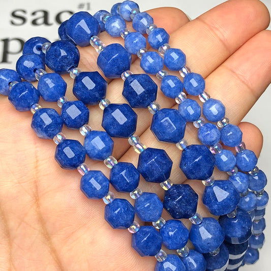 Natural Stone Faceted Blue Kyanite Jades Gem Round