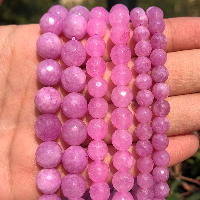 Light Pink Jades Chalcedony Beads Round