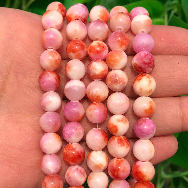 Light Pink Jades Chalcedony Beads Round