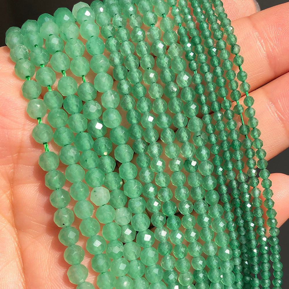 Green Aventurine Jades Stone Beads Round For Jewelry