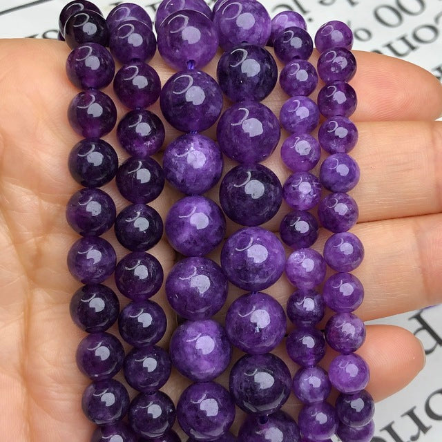 Natural Stone Dark Purple Sugilite Jades Beads