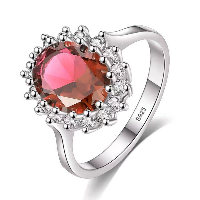 Elegant Female Created Red Ruby Ring