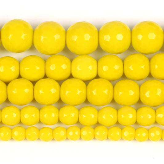 Natural Yellow Treasure Jades Stone Round Loose Beads