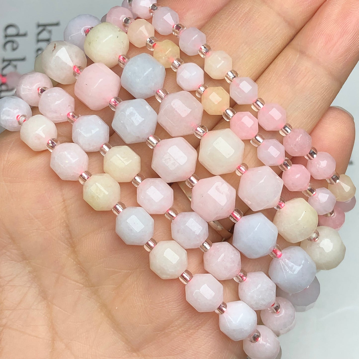 Colorful Morganite Jades Beads Round Bracelets