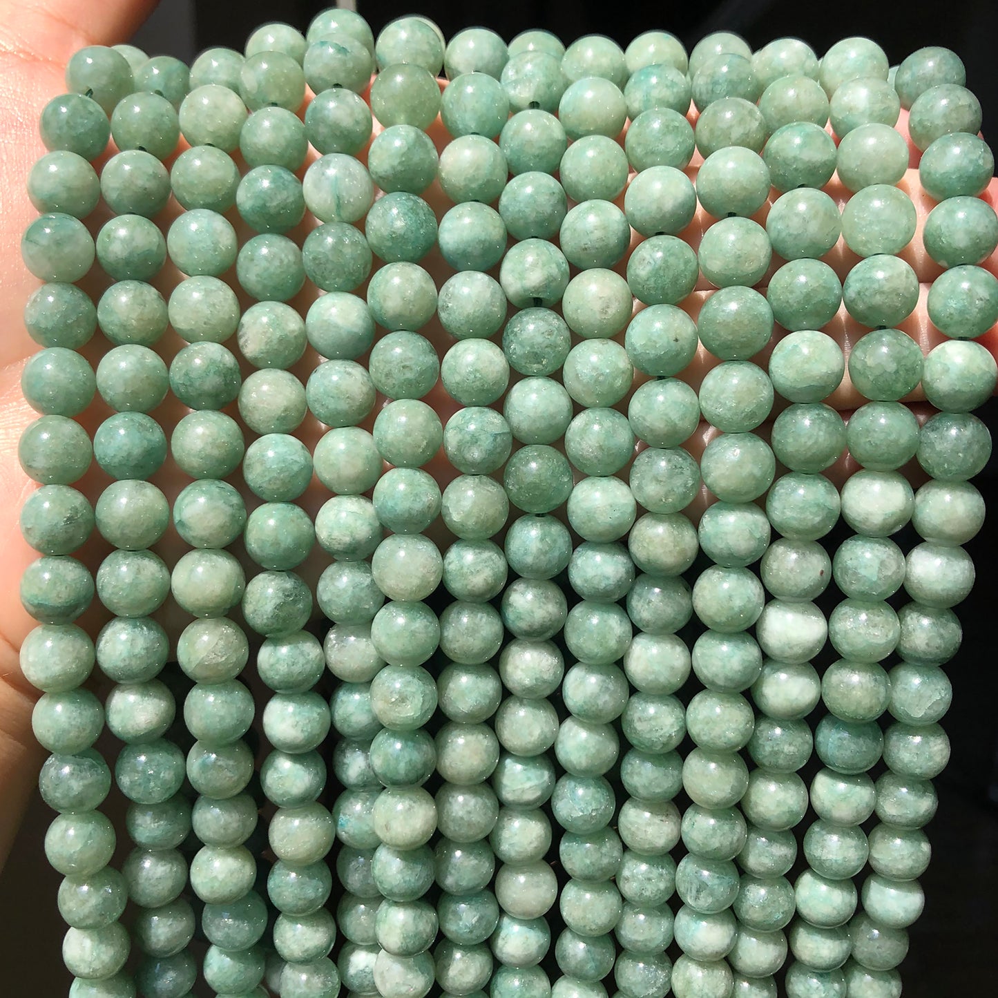 Natural Stone Smooth Burmese Green Jades Round
