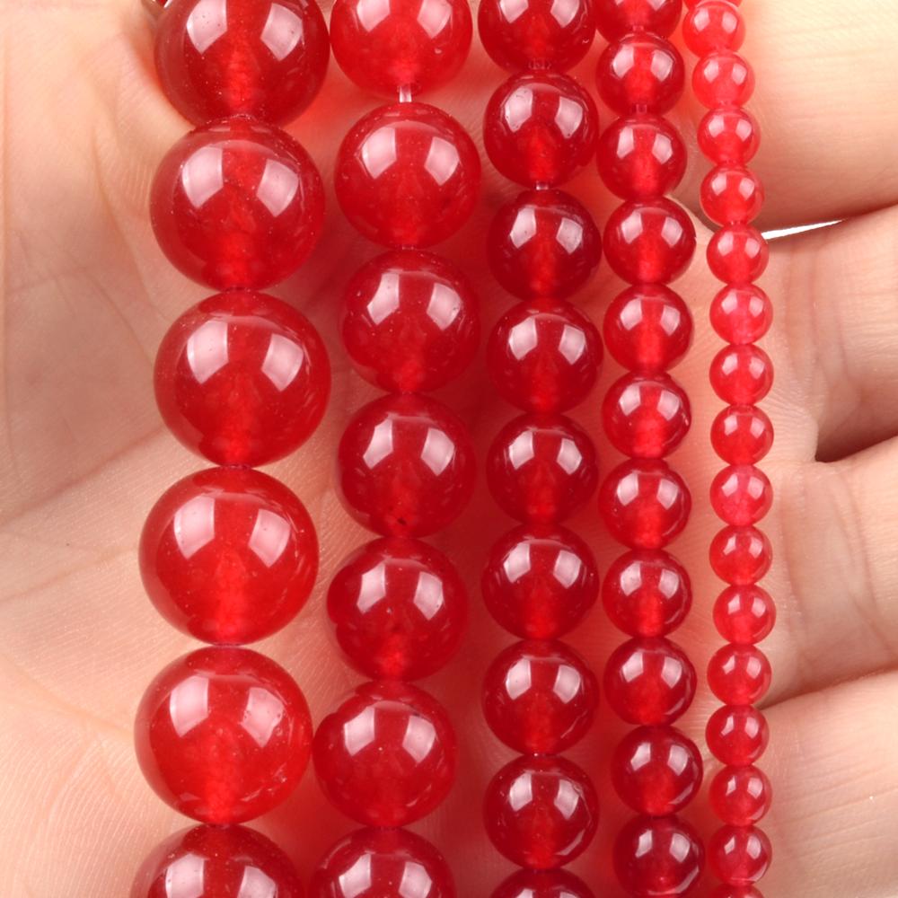 Wholesale Natural Red Jades Stone Beads