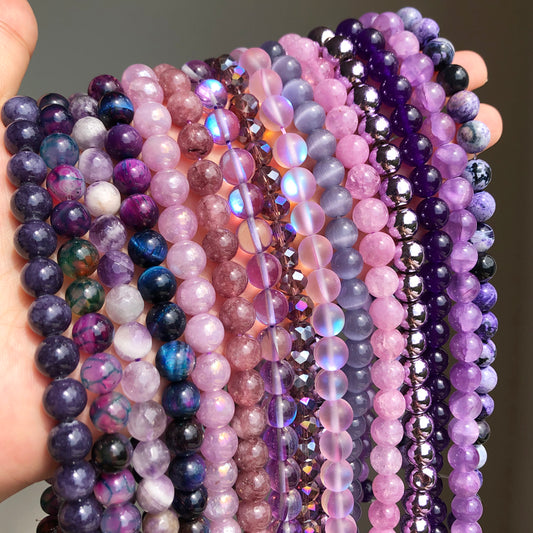 Natural Stone Purple Jades Crystal