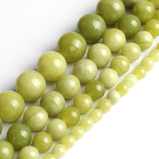 Natural Chinese Green Jades Stone Bead