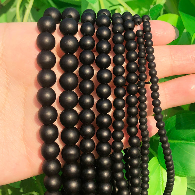 Natural Stone Black Agates Hematite Crysta