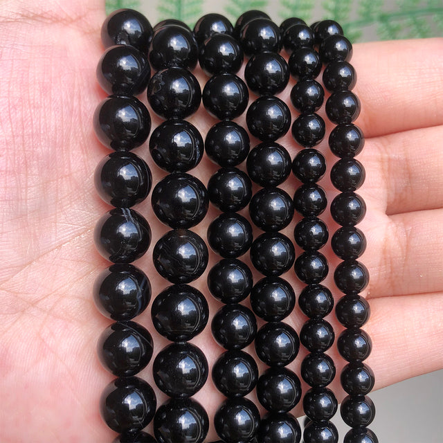 Natural Stone Black Agates Hematite Crysta