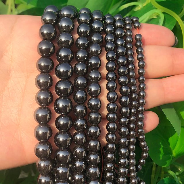 Natural Stone Black Agates Hematite Crysta