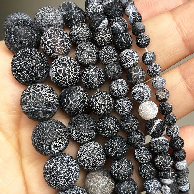 Natural Stone Black Agates Hematite Crysta