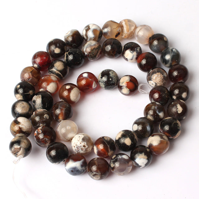 Natural Stone Black Agates Hematite Crysta