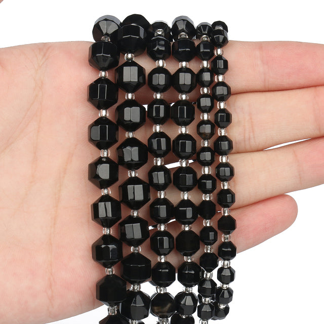 Natural Stone Black Agates Hematite Crysta