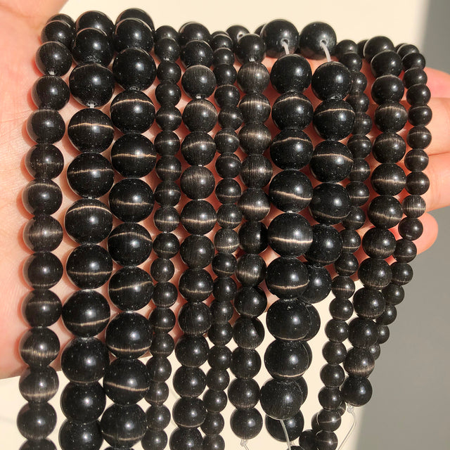 Natural Stone Black Agates Hematite Crysta