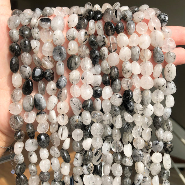 Natural Stone Black Agates Hematite Crysta