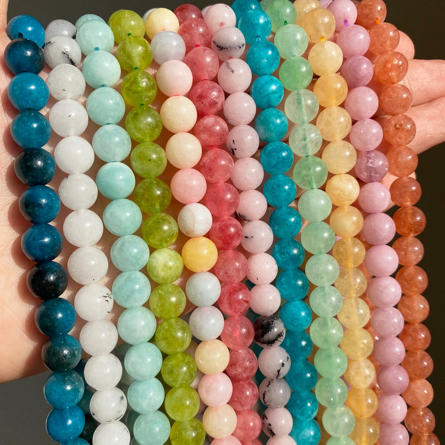 Natural Stone Beads Amazonite Apatite Peridot Beads