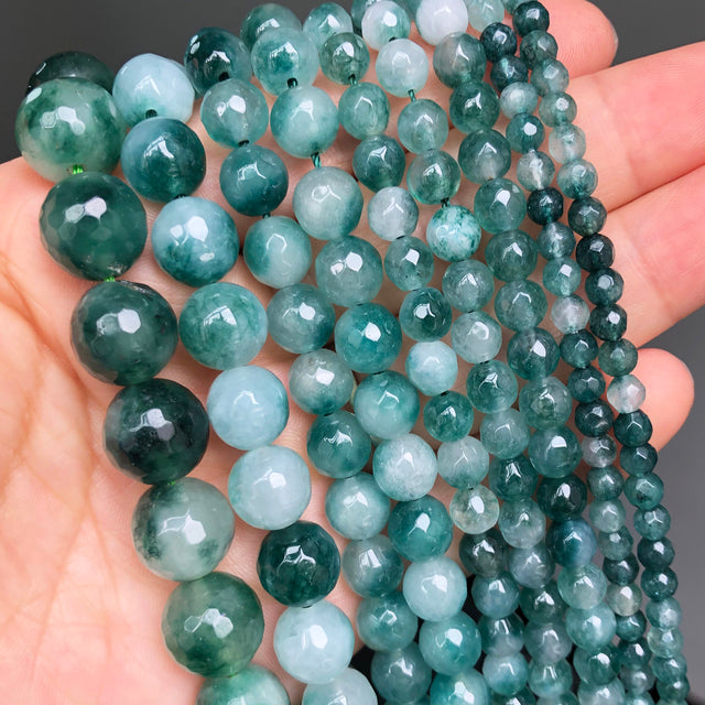 Natural Jades Chalcedony Angelite Stone Beads