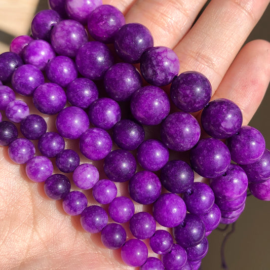 Natural Stone Dark Purple Sugilite Jades Round