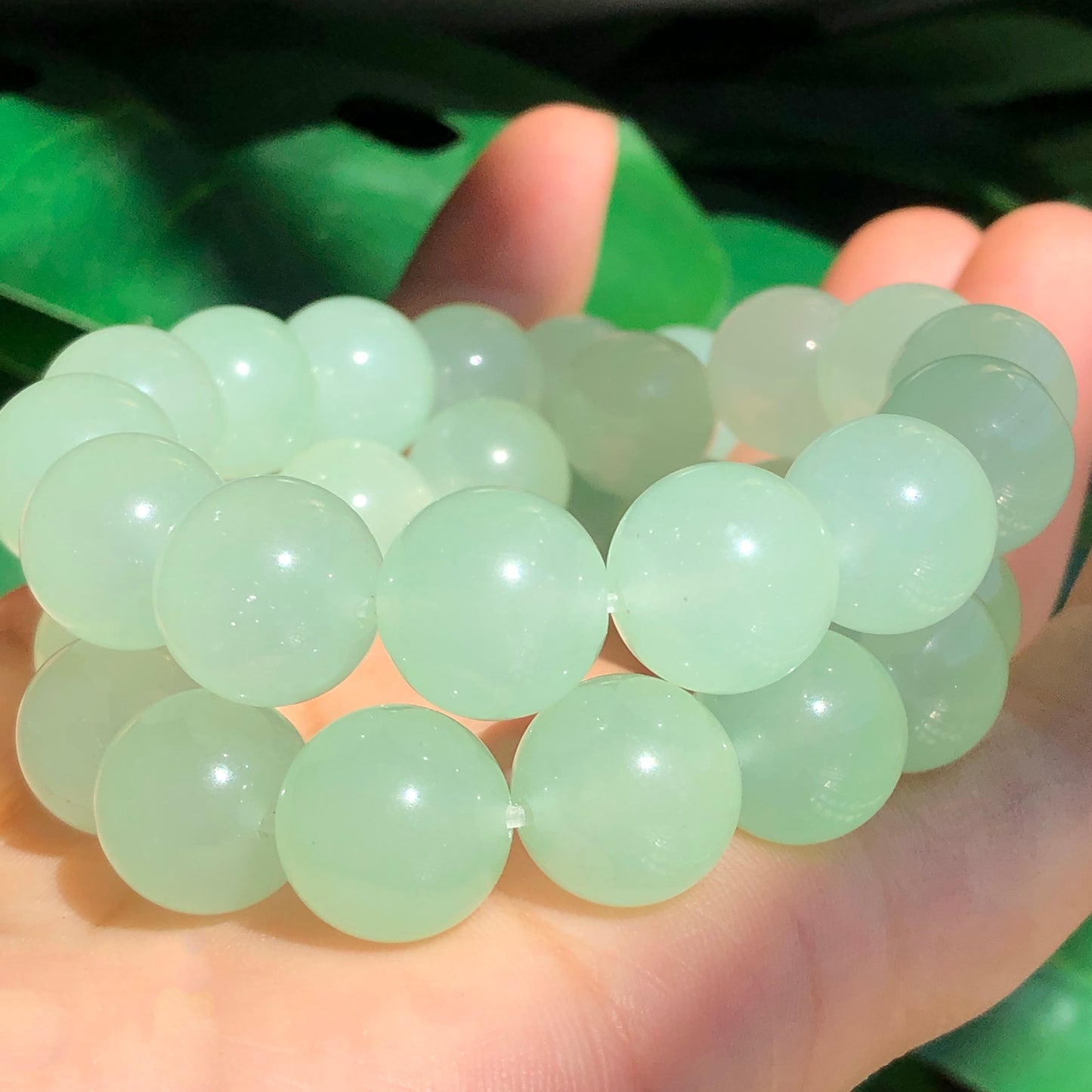 Green Chalcedony Jades Beads Mineral Loose