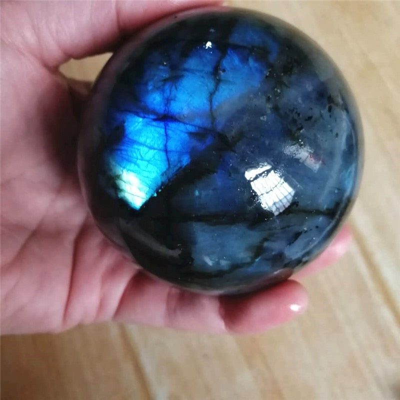 Flashing Natural Labradorite Crystal Ball Energy Stone