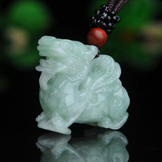 Myanmar Emerald Brave Troops Pendant Necklace Jade Stone